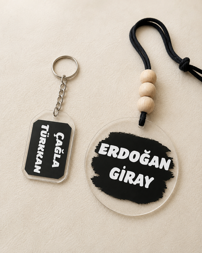 İsme Özel Pleksi Anahtarlık ve Araba Süsü | Kişiye Özel Hediye